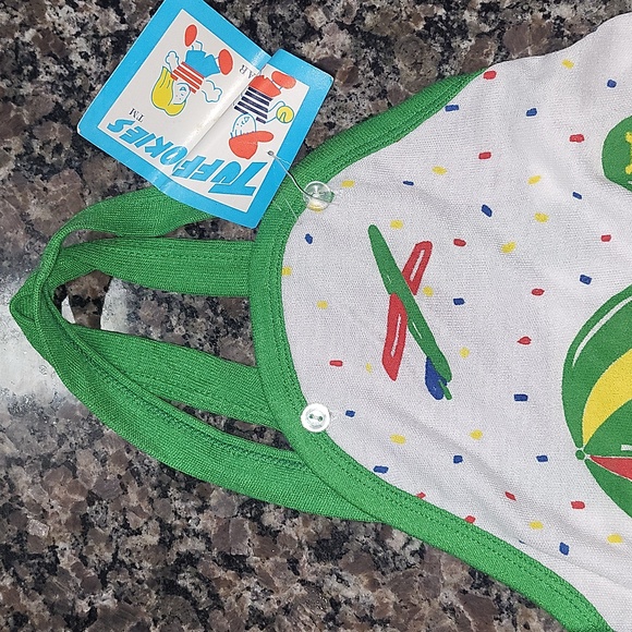 Kids blaywear onesie  18m  NWT 65& polyester 35% rayon SOFT!! green/white colors - Picture 3 of 6